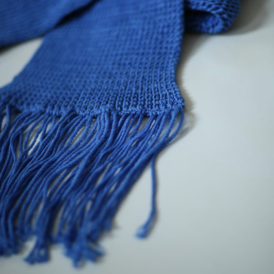 Handwoven scarf and hat (Blue)