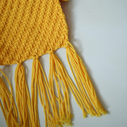 Handwoven scarf and hat (Yellow)